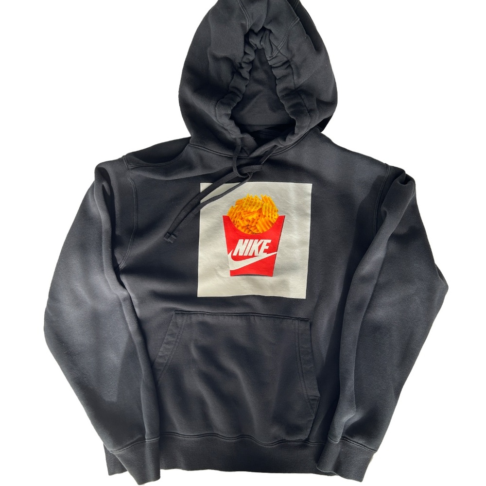 Men's NIKE Waffle Fry Graphic Pullover Hooded Sweatshirt Hoodie Medium